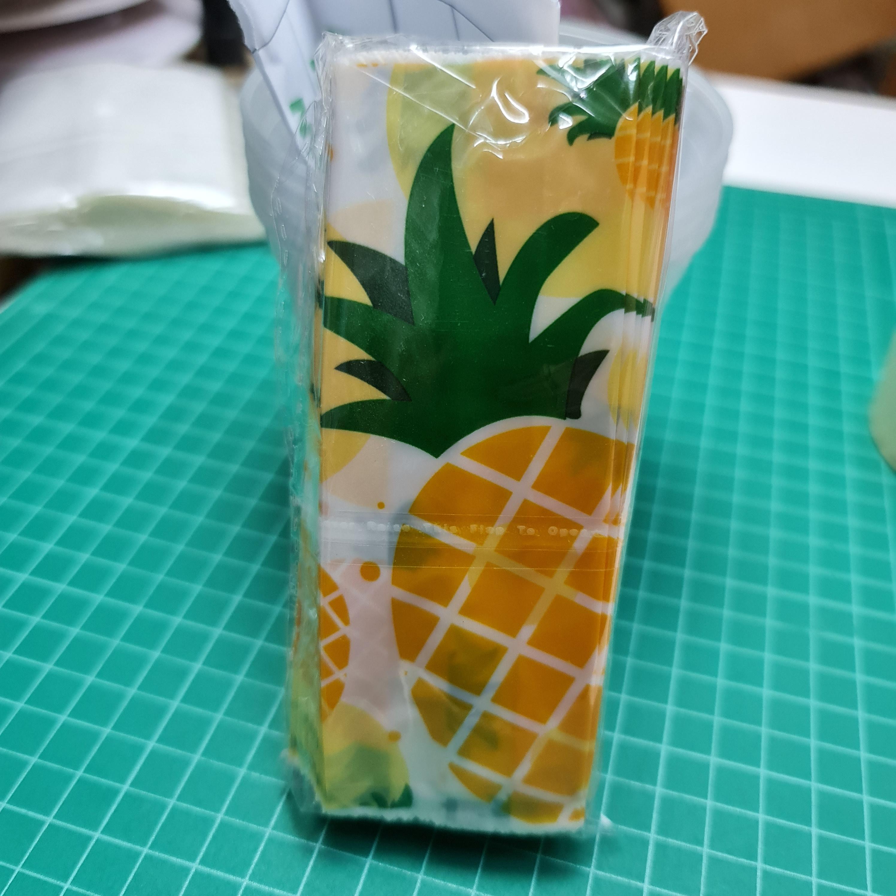 ถุงซีลขยายข้าง ลายสับปะรด สำหรับใส่ขนม 48-50ใบ/แพ็ค ชีสทาร์ตสับปะรด คุ๊กกี้ เบเกอรี่ ถุงขนม bbpo j12