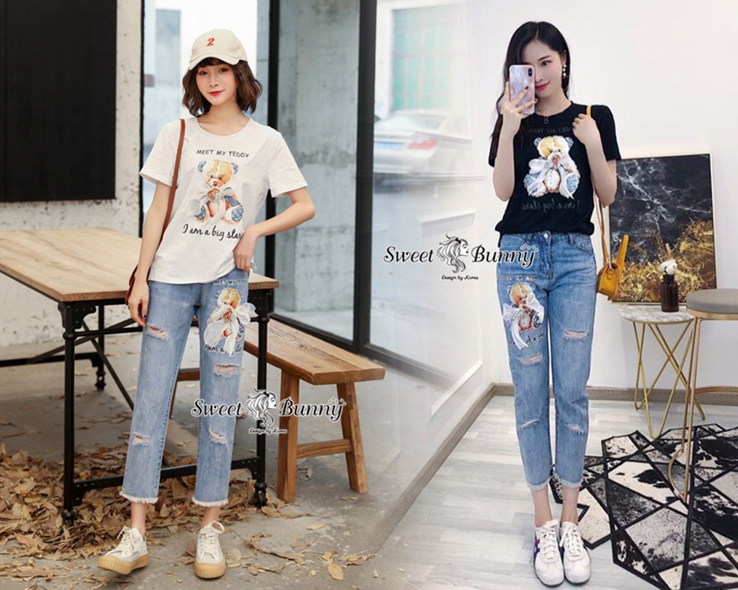 ผ้ายืด Cotton + ผ้ายีนส์แท้ ใช้ผ้าเนื้อดี