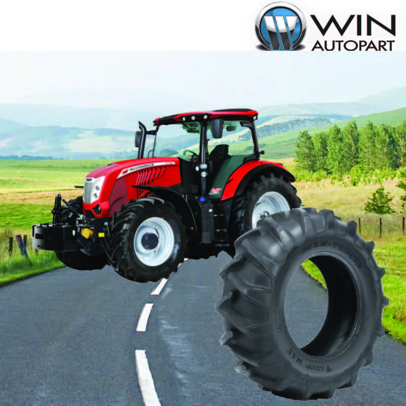 12.4-28 8PR ยี่ห้อ DEESTONE รุ่น FARM-TORQUE ( ลายก้างปลา ) TT ยางรถไถ