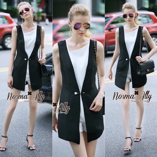 Lady Ribbon Online ขายส่งเสื้อผ้าแฟชั่นออนไลน์ เสื้อผ้า Normal Ally NA06080816 🎉Normal Ally Present Luxuries elegance classic pin jumsuit🎉 (จั้มสูท , ซับในอย่างดีทั้งชุด , เข็มกลัดไข่มุก)