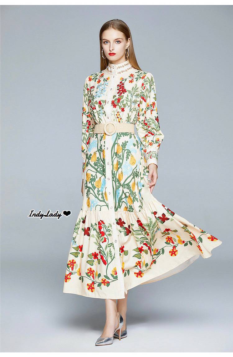 Dressกระดุมหน้าแขนยาว