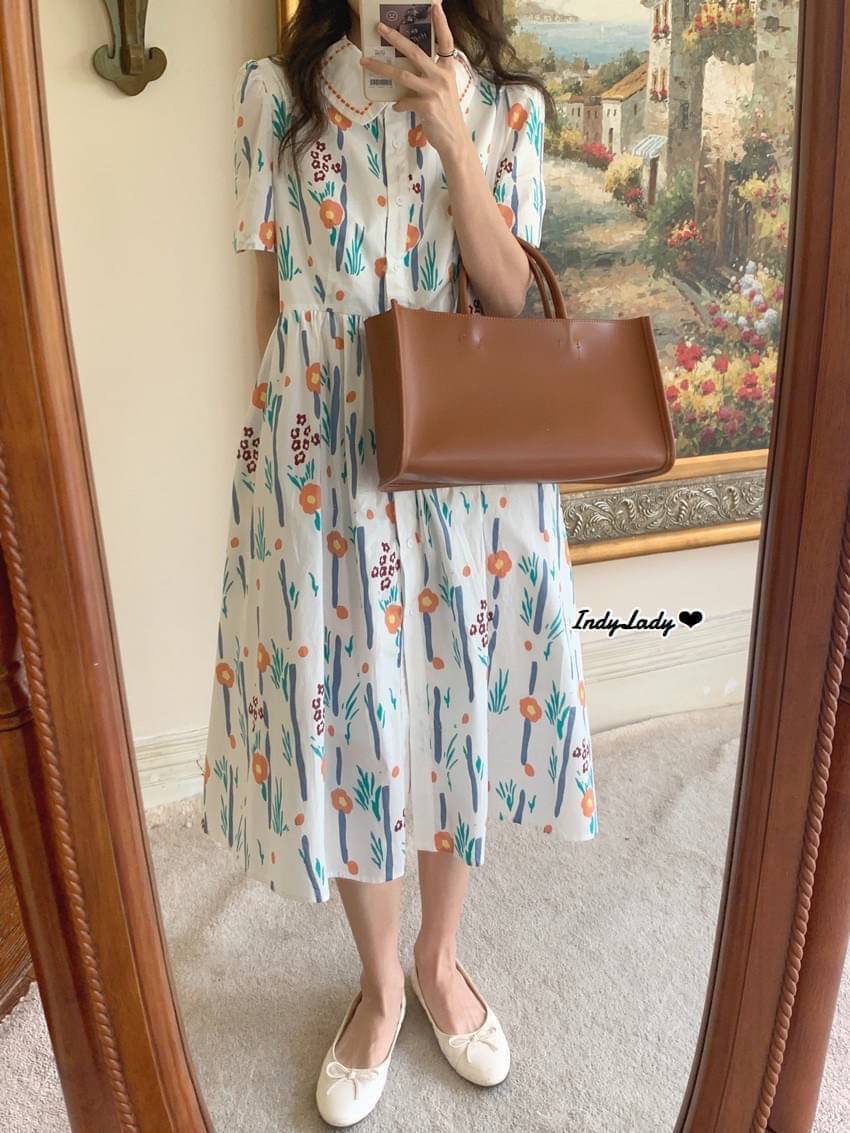 Dress คอปก แขนสั้น