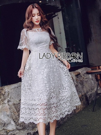 Lady Meredith Delicate Little Flower White Lace Dress