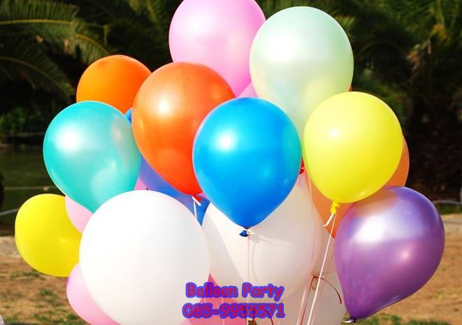 ลูกโป่งสีมุก คละสี พาสเทล Latex Metalic Color Balloon แพคละ 20 ใบ