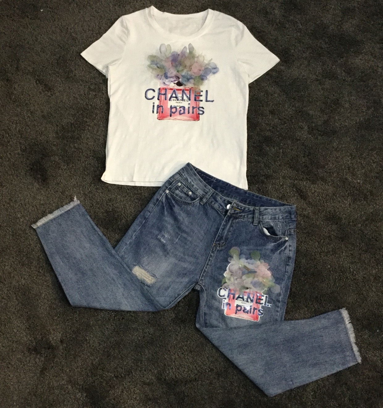 เซ็ทยีนส์ เสื้อกางเกง เสื้อยืดแขนสั้น