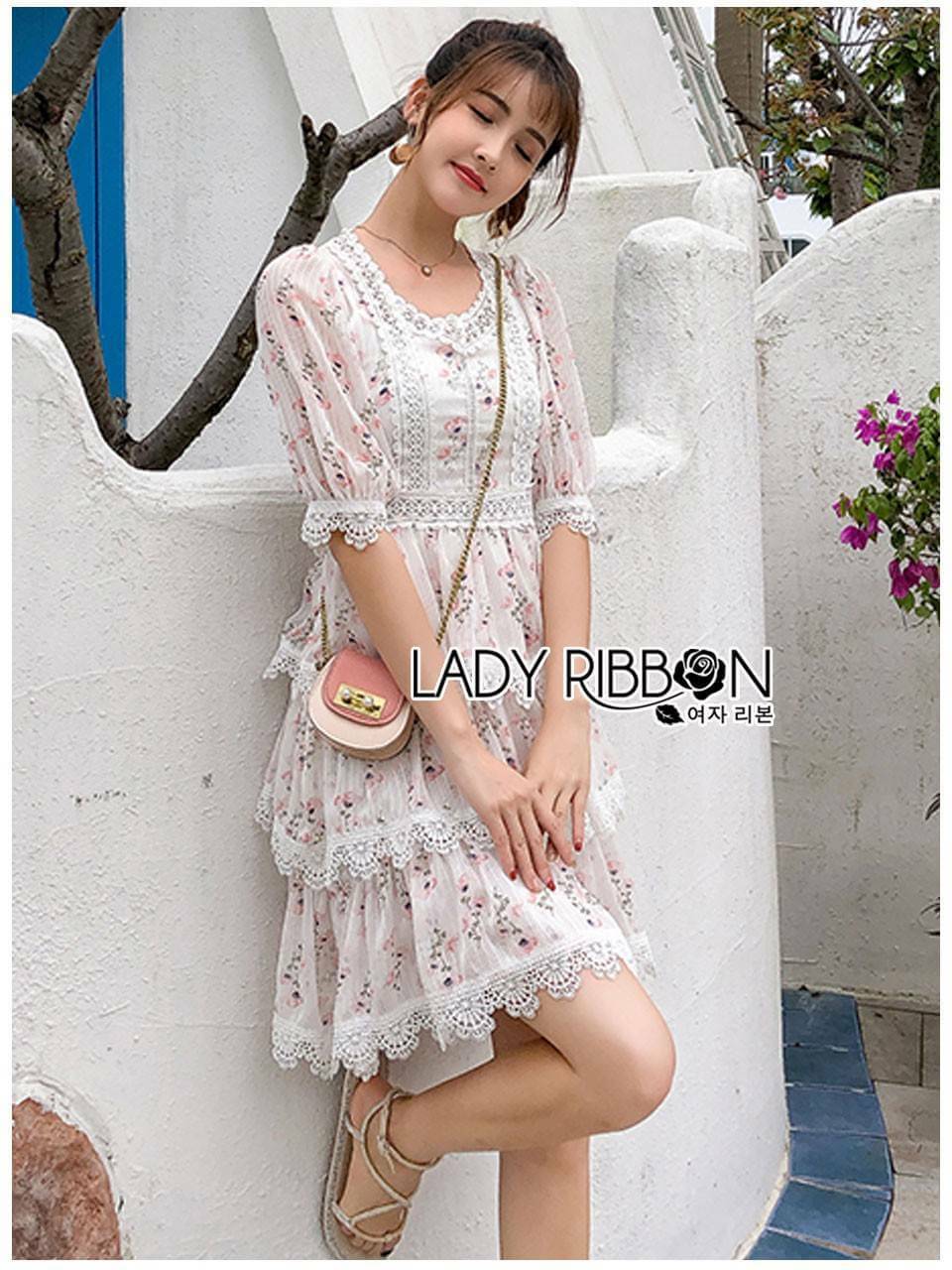 And Ruffled Silk Dress เดรสผ้าซิลเนื้อดีพิมพ์ลายดอกไม้