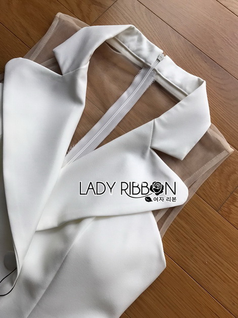 Suit Dress Lady Ribbon สูทเดรสสีขาว