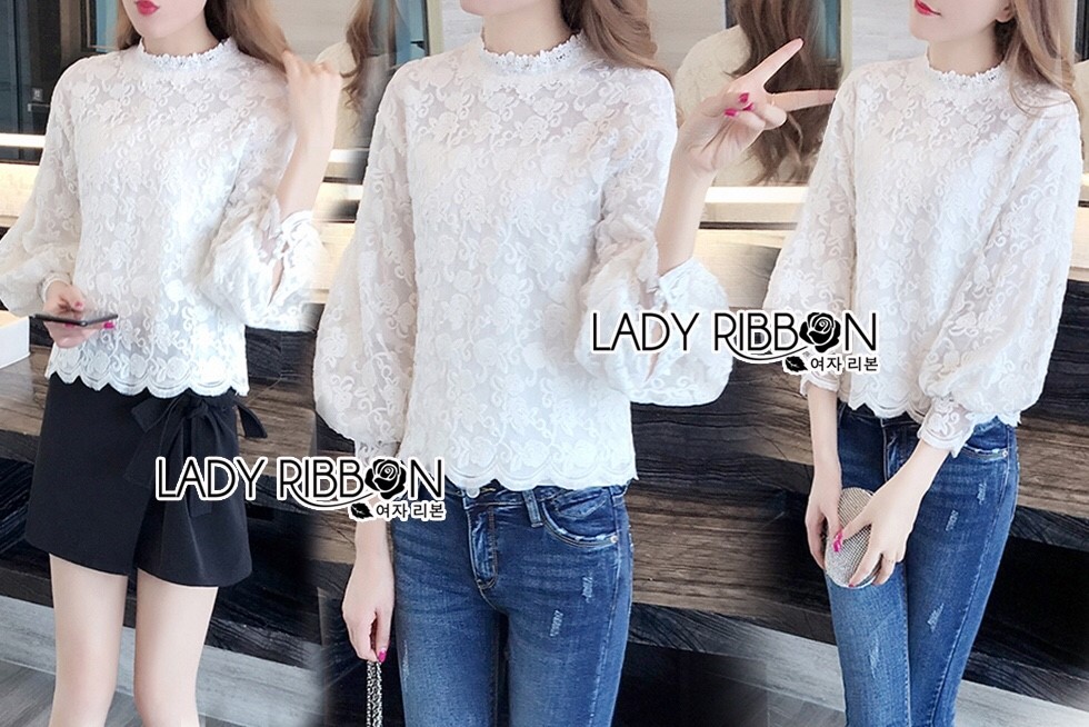 เสื้อผ้าลูกไม้สีขาวสไตล์วินเทจเฟมินีน