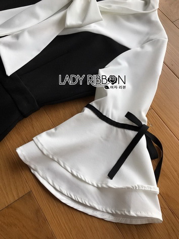 Black and White Lady Ribbon Angelica