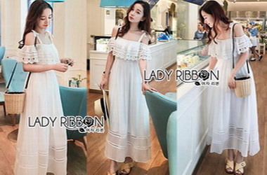 Lady Ribbon Maxi Dress เดรสยาว