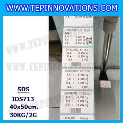 เครื่องชั่งดิจิตอล30kg รุ่น IDS713 พิกัด 30kg x 2g ตาชั่งดิจิตอล30kg เครื่องชั่งแบบปริ้นสติ๊กเกอร์ในตัว ขนาดแท่น 40x50 cm. ยี่ห้อ SDS รุ่น IDS713