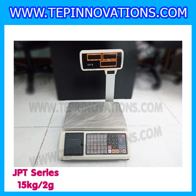 เครื่องชั่งดิจิตอล15กิโลกรัม เครื่องชั่งดิจิตอล15kg เครื่องชั่งคำนวณราคา เครื่องชั่งคิดเงินพร้อมปริ้นเตอร์ในตัว พิกัด 15kg ความละเอียด 2g ยี่ห้อ JADEVER รุ่น JPT (ผ่านตรวจรับรองจากสำนักงานกลางชั่งตวงวัด)