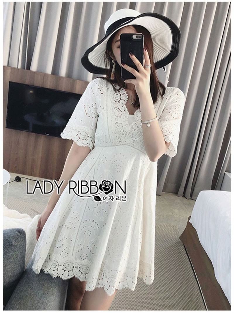 White Cotton Dress เดรสสั้นผ้าคอตตอนสีขาว