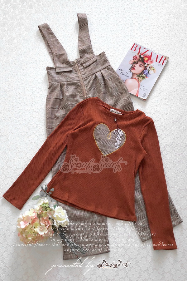 เสื้อเนื้อผ้าไหมสีน้ำตาลแขนยาว