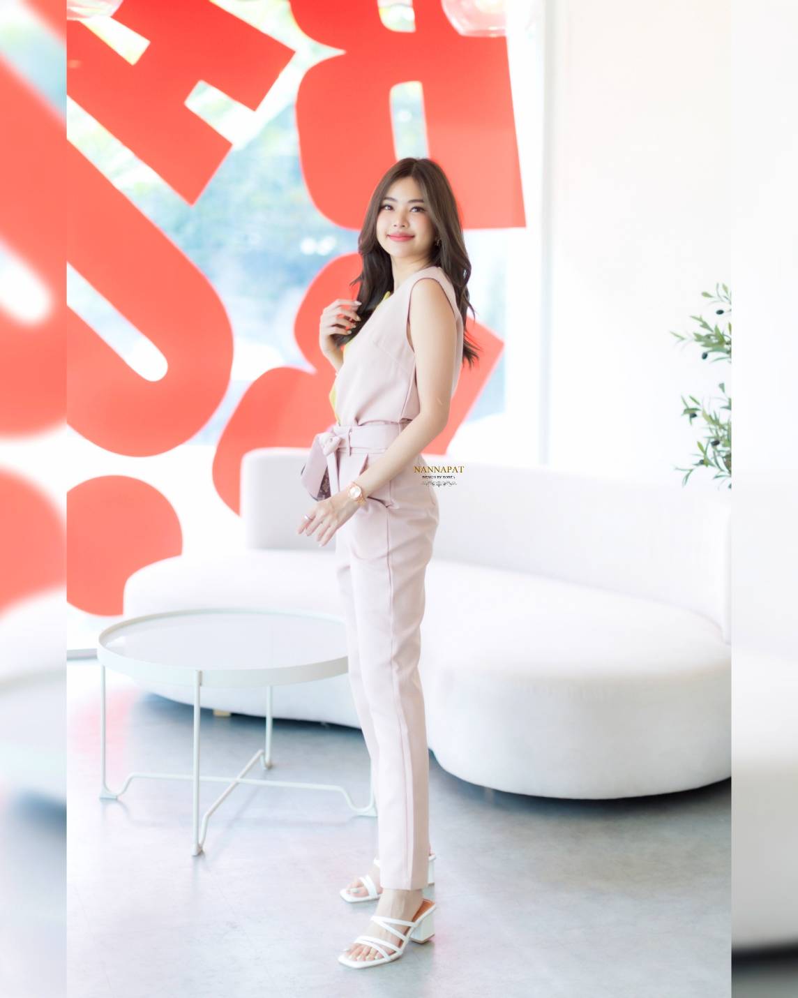 เสื้อทูโทนแขนกุด ซิปหลัง