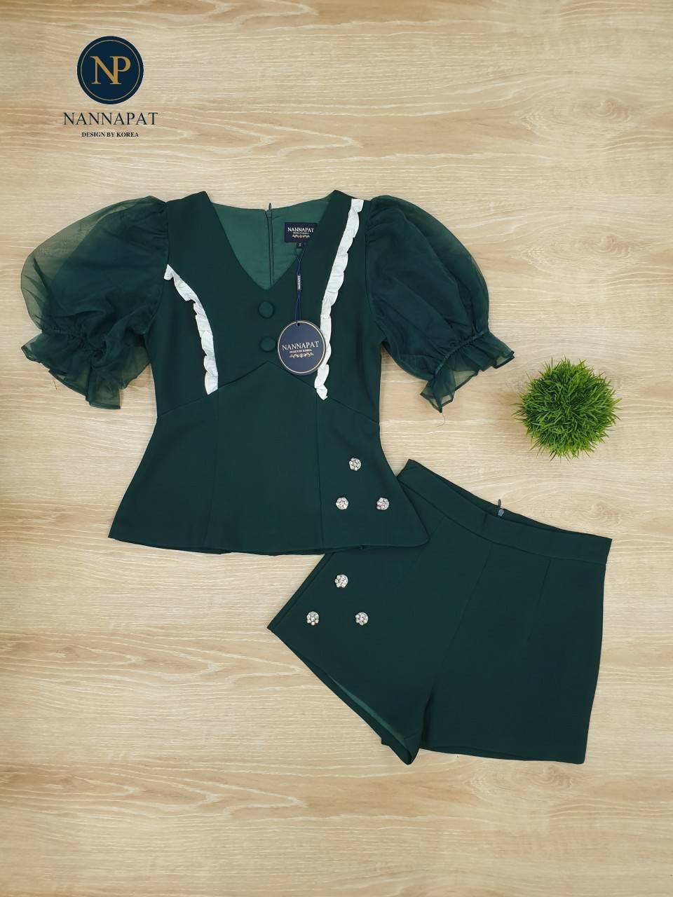 เสื้อแขนตุ๊กตาพองสวย หน้าอกมีเสริมฟองน้ำ