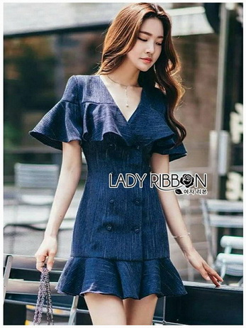 Maria Double-Breasted Dress Lady Ribbon