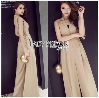 Lady Minimal Chic Buttoned Jumpsuit