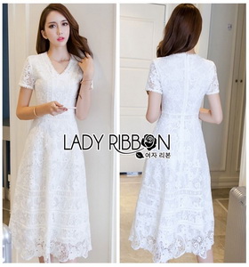 Lady Karen Sweet Feminine Pure White Lace Dress