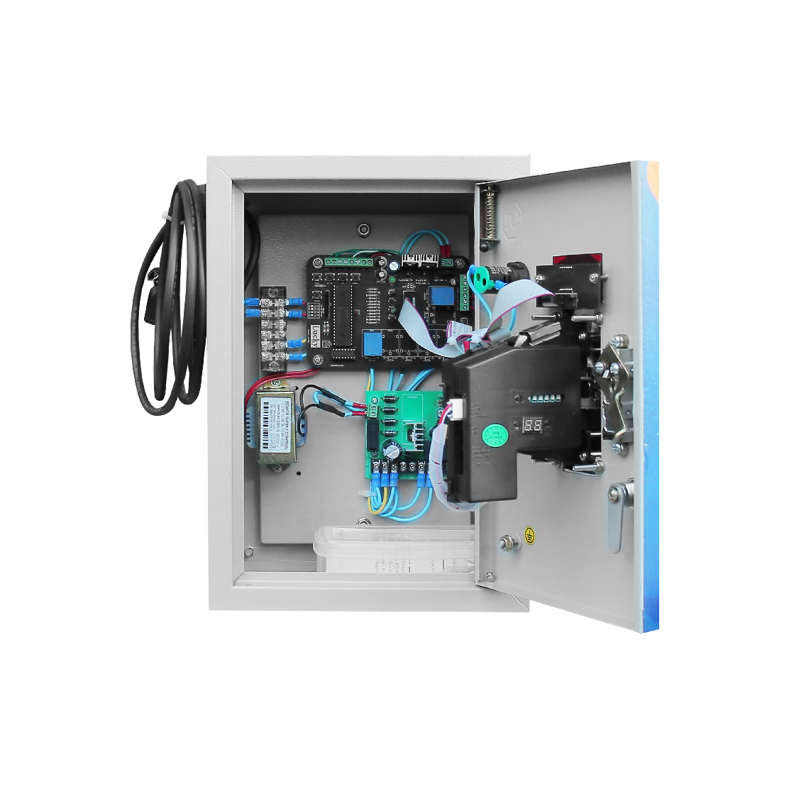 ตู้คอนโทรลหยอดเหรียญ สำหรับคอนโทรลกลอนประตูแม่เหล็ก