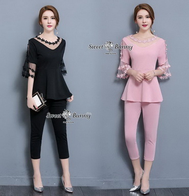 เซ็ทเสื้อ+กางเกง ผ้ายืด