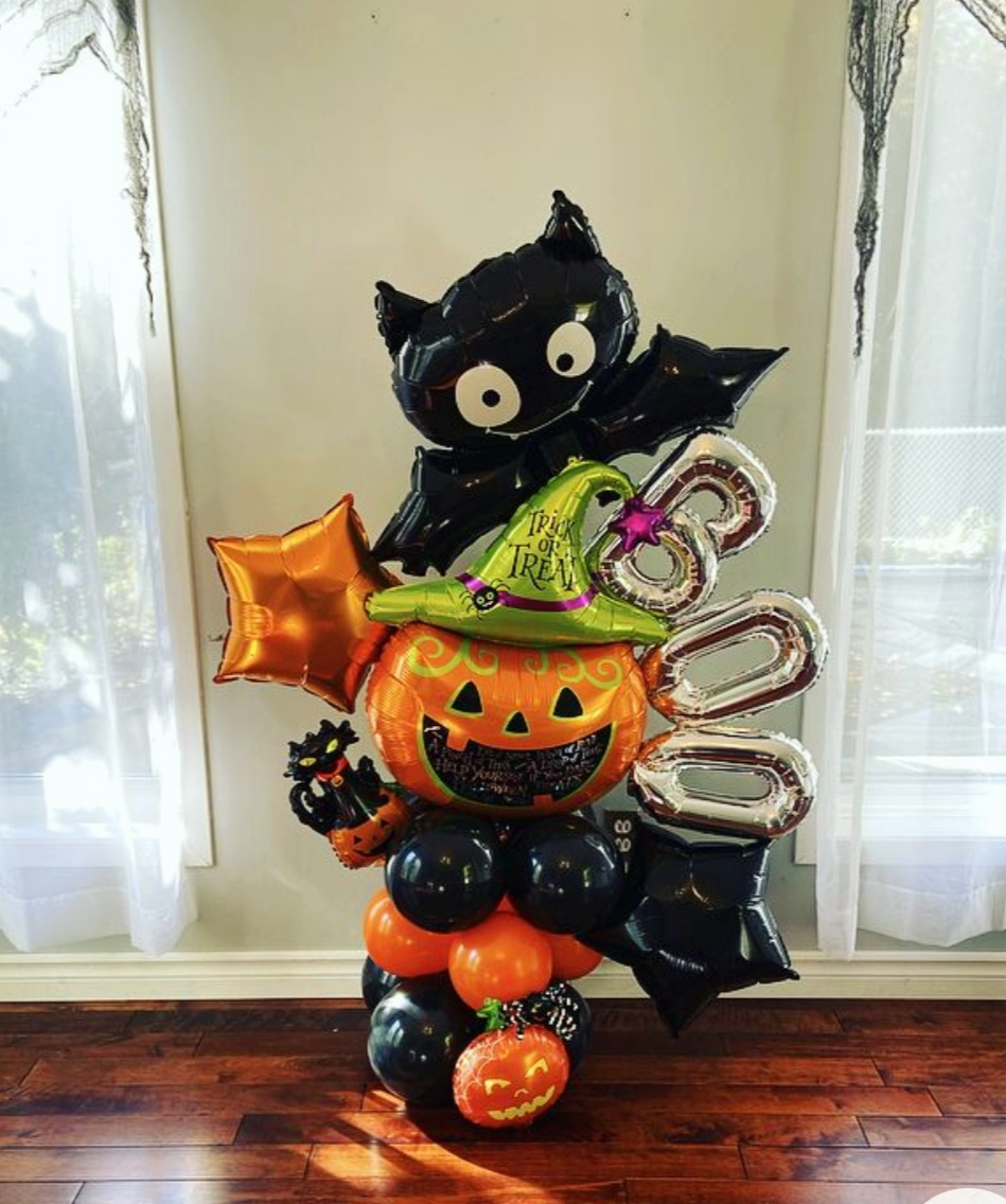 ลูกโป่งฟักทองค้างคาวฮาโลวีนBOO แบบตั้งพื้น Halloween Balloons