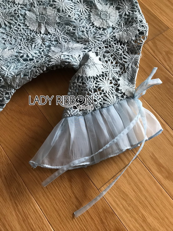 Mini Dress เดรสผ้าลูกไม้สีเขียวมิ้นท์อ่อน