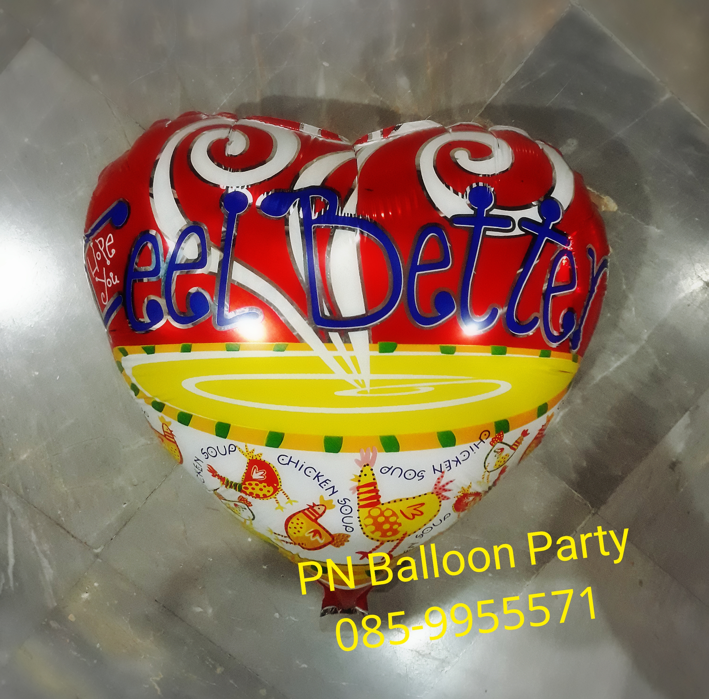 ลูกโป่งเยี่ยมไข้ I Hope You Feel Better Heart Foil Balloons
