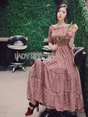 Cotton Smock Lady Ribbon Dress