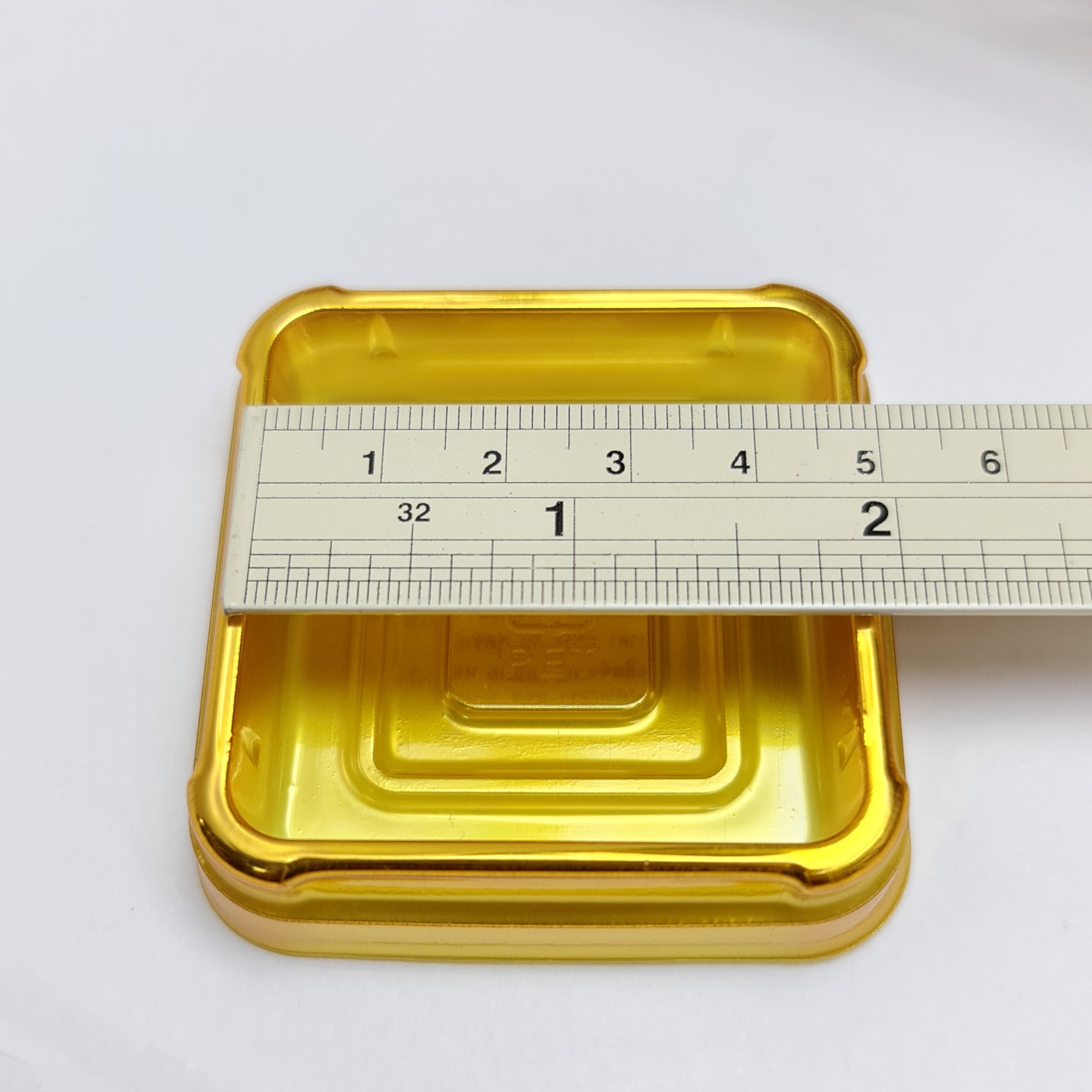 กล่องเบเกอรี่ 4.5cm. ps me ทอง+ฝาใส ~50ชุด/แพ็ค กล่องขนมไหว้พระจันทร์ ขนมเปี๊ยะ ขนมไหว้