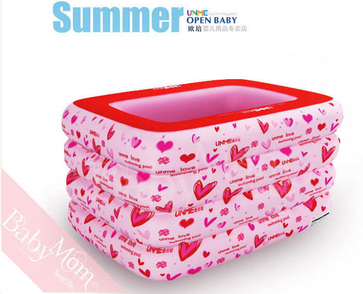สระว่ายน้ำเป่าลม 140*105*85 cm Opening Baby Swimming Pool