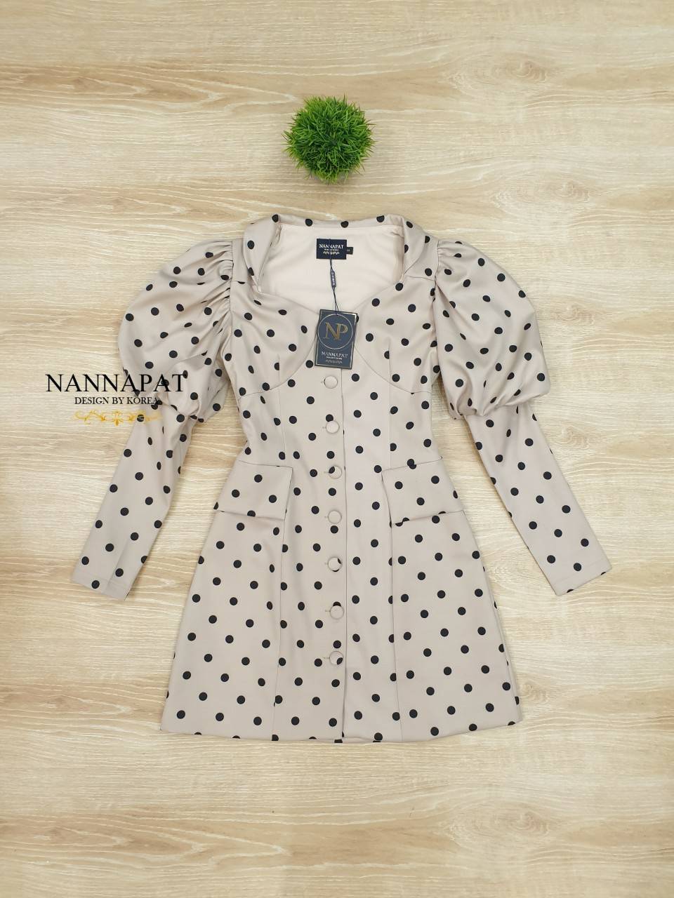 เดรสงานกระดุมหน้า ช่วงแขนมีซิป