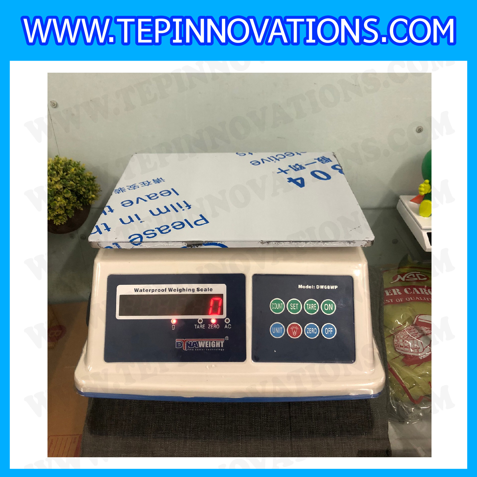 เครื่องชั่งกันน้ำ15kg เครื่องชั่งดิจิตอลกันน้ำ พิกัดน้ำหนัก 15kg ค่าละเอียด 5g ยี่ห้อ Dynaweight รุ่น DW68WP (เครื่องชั่งผ่านตรวจรับรองจากสำนักชั่งตวงวัด)
