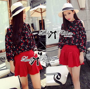 Lady Elena Mini Cherries Cut-Out Chiffon