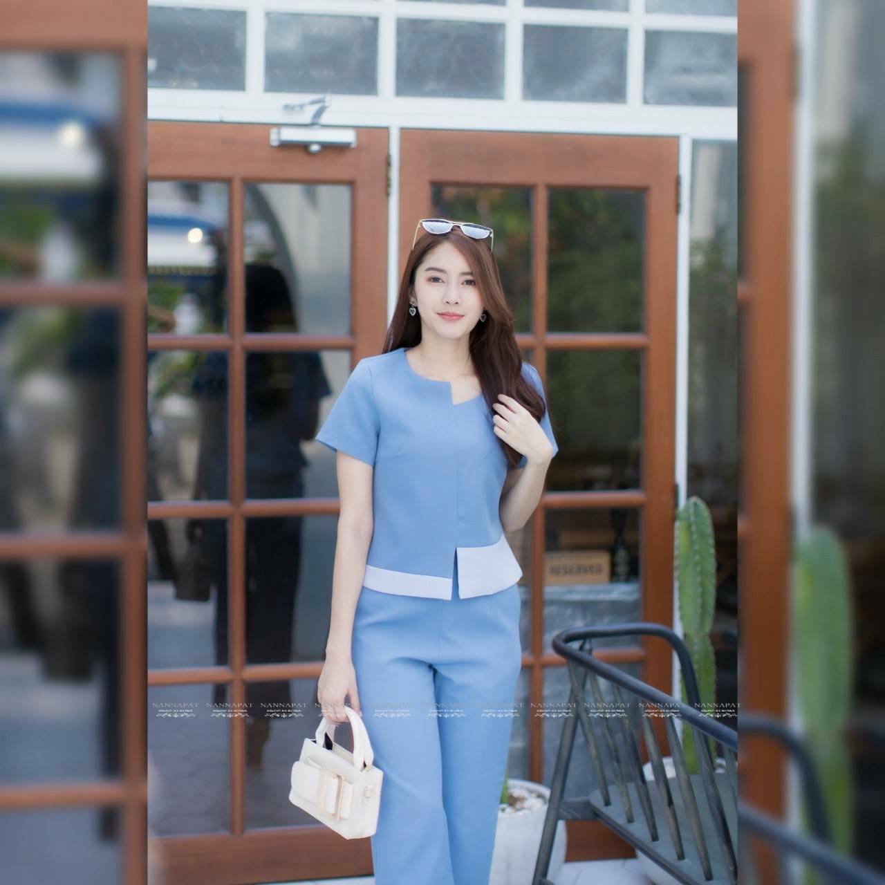 เสื้อซิปหลัง กางเกงทรงสวย