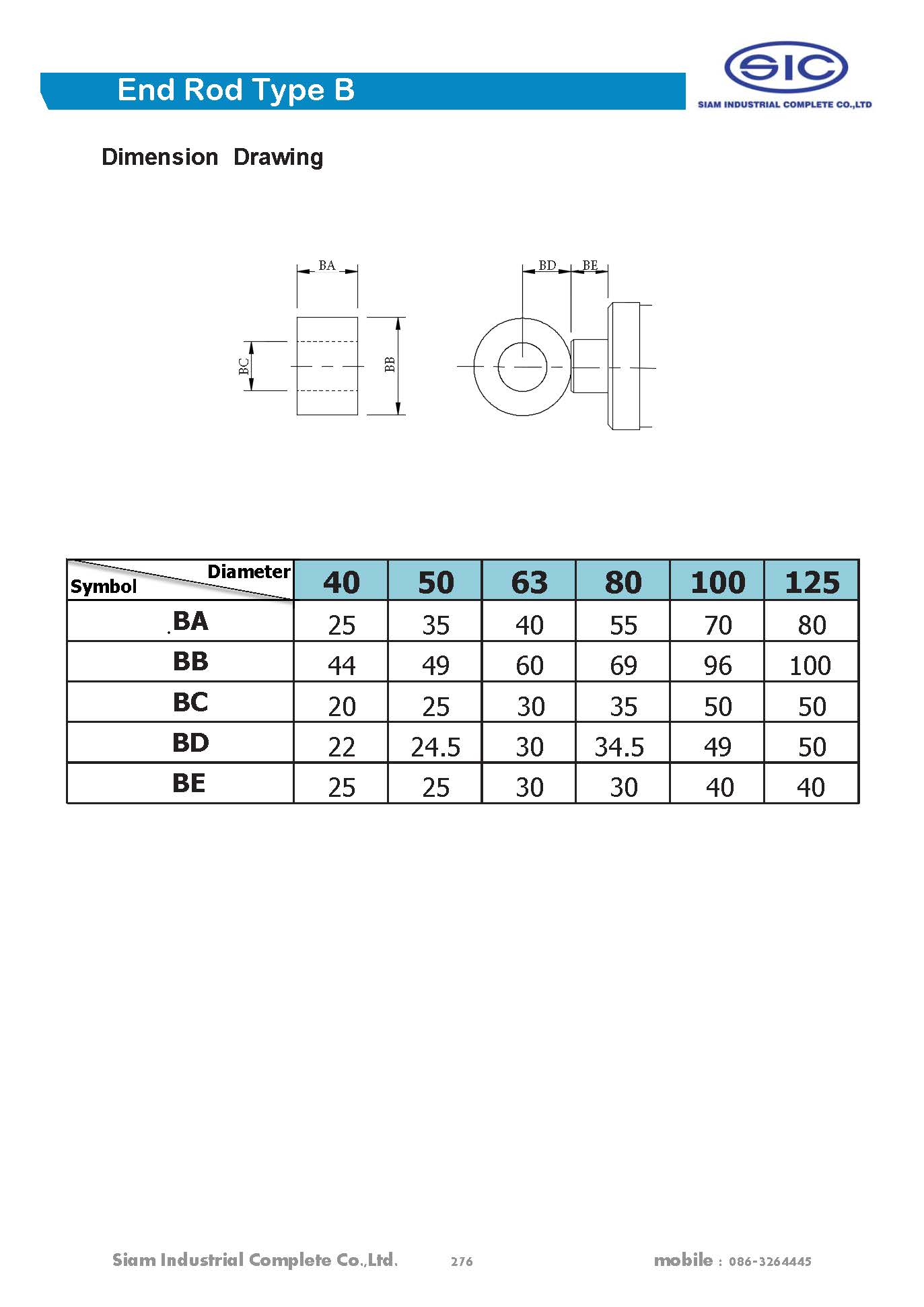 กระบอกไฮดรอลิค Hydraulic cylinder แบบกลมเชื่อม "HC5" Series