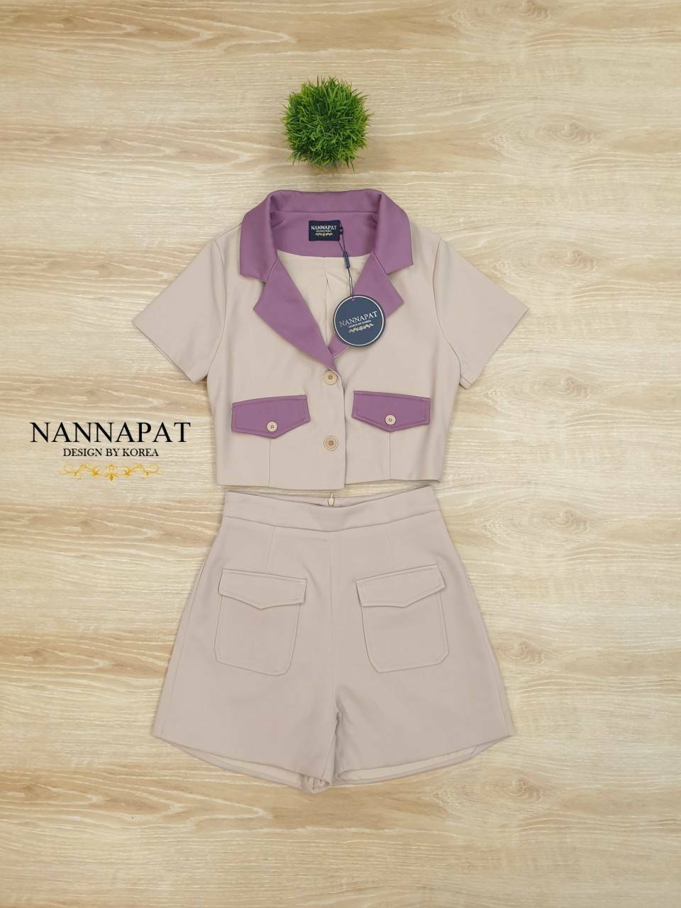 เสื้อกระดุมหน้ากางเกงกระเป๋าคู่