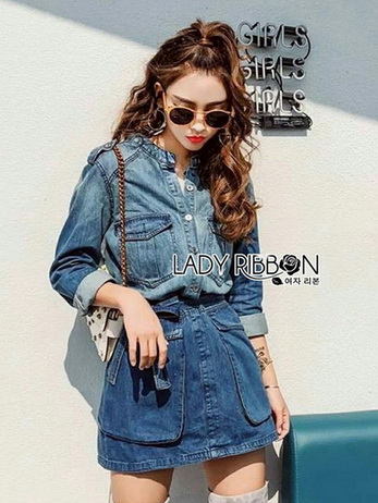 Lady Sarah Street Chic Denim Shirt Dress