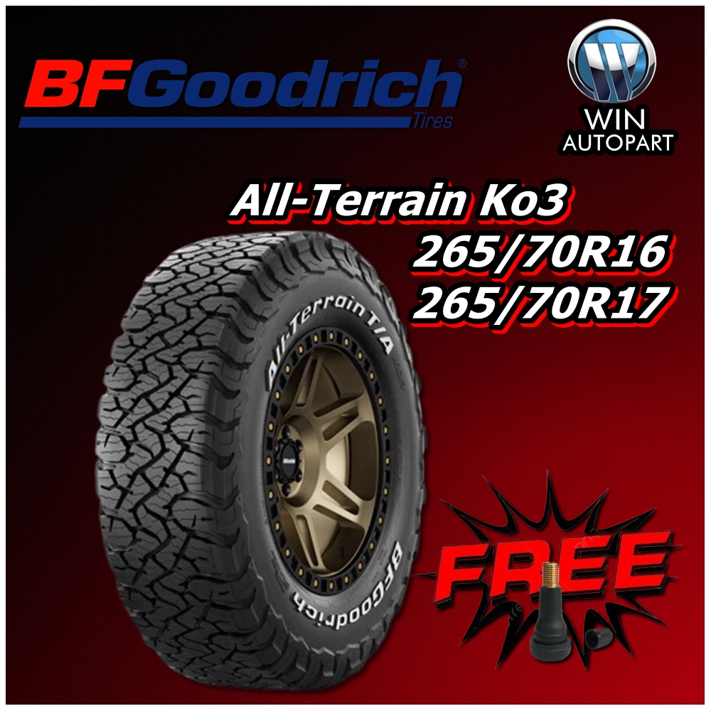 ยางรถยนต์ ขนาด 265/70R16 ,265/70R17 รุ่น All-Terrain Ko3 ยี่ห้อ BF Goodrich (แถมจุ๊บลม)