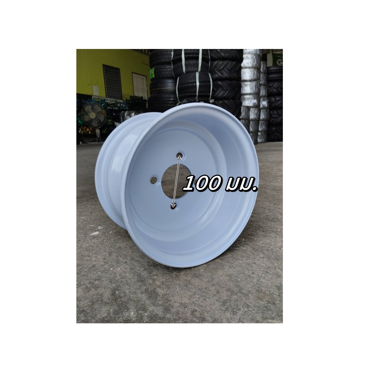 กะทะล้อ ขอบ 10 นิ้ว ขนาด 4รู100 หน้ากว้าง 6 นิ้ว พร้อมยางนอก ขนาด 21X7.00-10 , 22X8.00-10 , 205/50-10