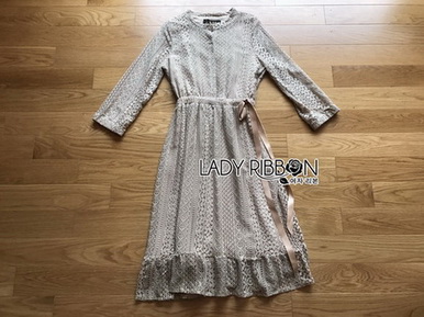 Gracious Gray Lace Midi Dress