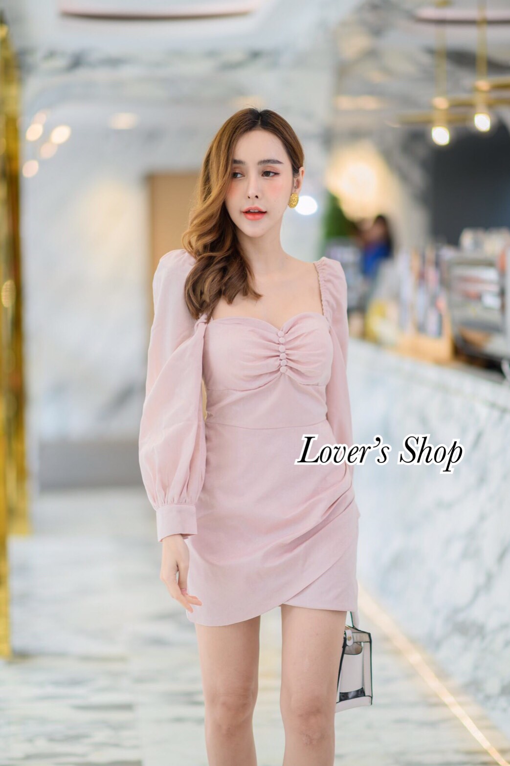 เดรสทรงสวยน่ารัก ดีเทลแขนยาวพอง