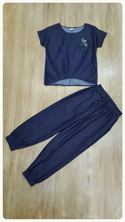 ชุดวอล์มเซ็ทเสื้อกางเกงยีนส์ผ้ายีนส์