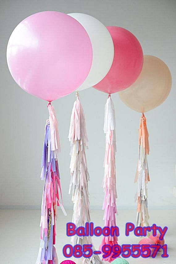 ลูกโป่งไซต์ใหญ่จัมโบ้ทรงกลม สีชมพูอ่อน Jumbo Latex Balloon ขนาด 16 นิ้ว