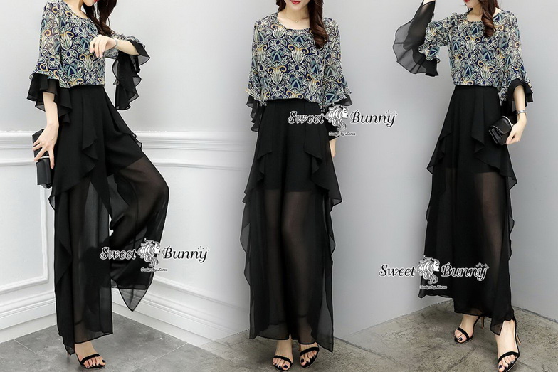 เสื้อผ้าชีฟองลายดอกเนื้อดีผ้านุ่ม เสื้อปล่อยๆ