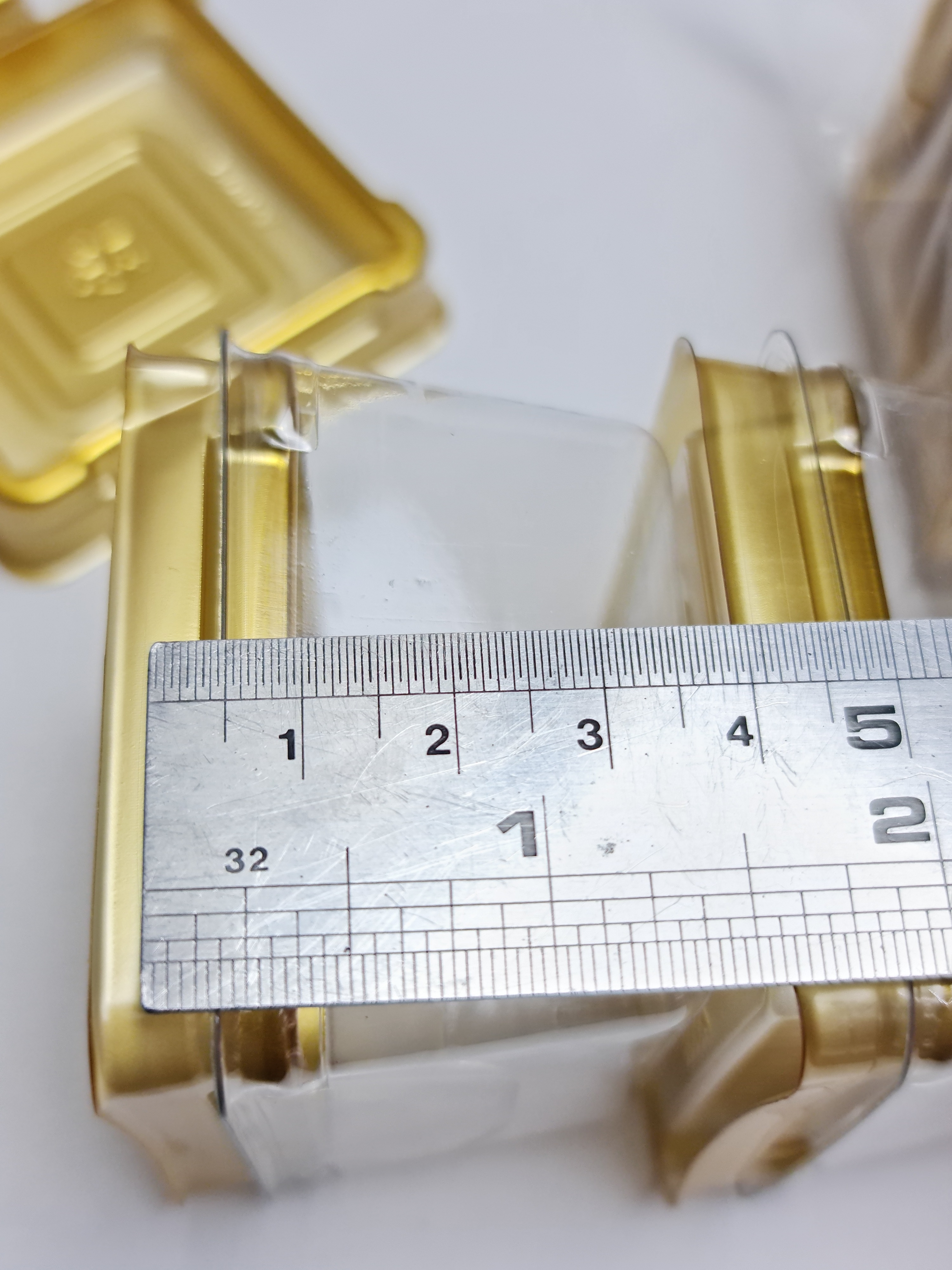 ✅🇹🇭 กล่องเบเกอรี่ 4.5cm. A6008 ทอง+ฝาใส ~50ชุด/แพ็ค กล่องขนมไหว้พระจันทร์ ขนมเปี๊ยะ ขนมไหว้ bbpo j12