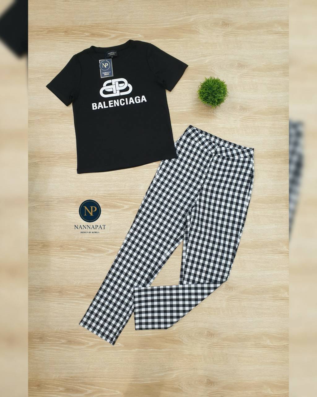 เซท กางเกงลายสก็อตทรงสวย