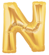 ลูกโป่งตัวอักษร N ขนาด 40 นิ้ว สีทอง Alphabet Letter Foil Balloon Gold Color