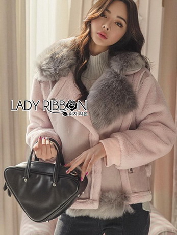 Faux Fur and Suede Lady Ribbon Jacket