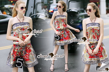 Lady Ribbon Online เสื้อผ้าออนไลน์ ขายส่งของแท้พร้อมส่ง Seoul Secret SS03250716 Seoul Secret Say's .... Romana Style Reddy Tonny Dress